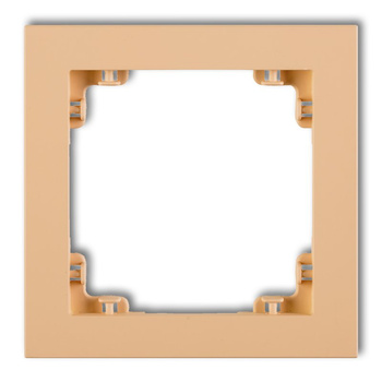 Ramka uniwersalna pojedyncza z tworzywa DECO Pastel Matt Karlik seria DECO 45DR-1 kolor brzoskwiniowy