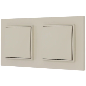 Dwa włączniki pojedyncze z ramką prostą seria MINI kolor taupe