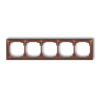 Ramka uniwersalna pięciokrotna z tworzywa DECO Soft Karlik seria DECO 9DRSO-5 kolor brązowy metalik