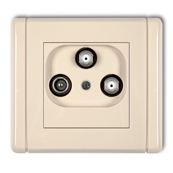 Gniazdo abonenckie 2 wyjścia SAT + TV Karlik seria FLEXI 1FGSN kolor beżowy