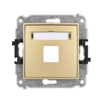 Mechanizm gniazda multimedialnego pojedynczego bez modułu standard Keystone Karlik seria ICON 29IGM-1P kolor złoty