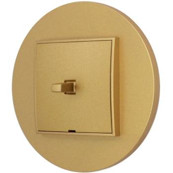 Włącznik pojedynczy w stylu USA ramka okrągła seria Mini kolor złoty