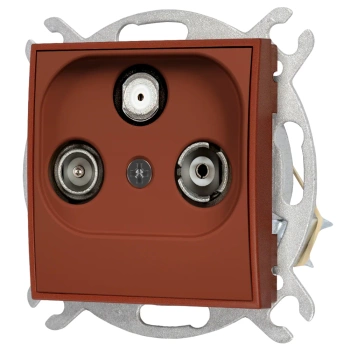 Mechanizm gniazda abonenckiego RTV-SAT końcowego 1,5dB Karlik seria MINI 63MGS kolor terakota