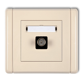 Gniazdo antenowe pojedyncze TV Karlik seria FLEXI 1FGTV-1 kolor beżowy