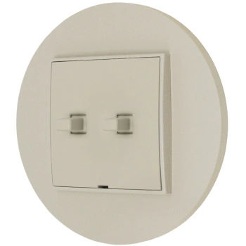 Włącznik podwójny w stylu USA ramka okrągła seria Mini kolor taupe