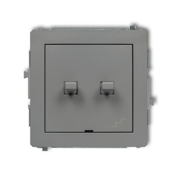 Mechanizm łącznika podwójnego schodowego w stylu amerykańskim Karlik seria DECO 27DWPUS-33 kolor szary mat