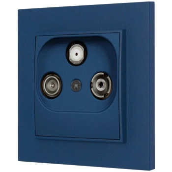 Gniazdo rtv-sat z ramką kwadratową seria MINI kolor navy blue