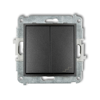 Mechanizm łącznika jednobiegunowego ze schodowym osobne zasilanie Karlik seria ICON 11IWP-10.2 kolor grafitowy