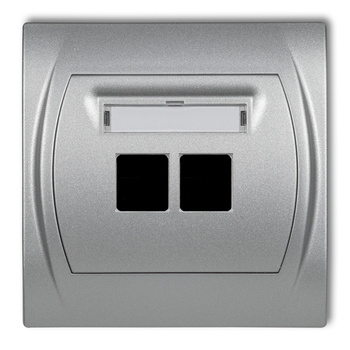 Gniazdo multimedialne podwójne bez modułu standard Keystone Karlik seria LOGO 7LGM-2P kolor srebrny metalik