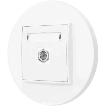 Gniazdo antenowe 1x z ramką okrągłą seria MINI kolor biały mat