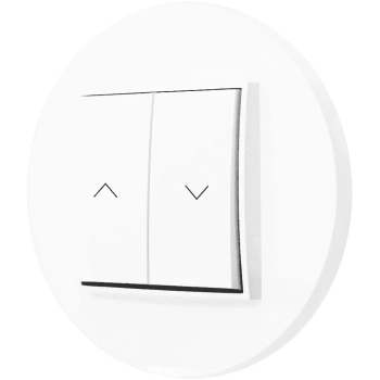 Włącznik roletowy zwierny z ramką okrągłą seria MINI kolor biały mat