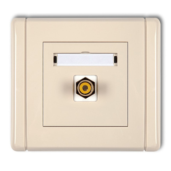 Gniazdo pojedyncze RCA typu cinch - żółty, pozłacane Karlik seria FLEXI 1FGRCA-1 kolor beżowy