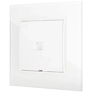 Włącznik pojedynczy w stylu USA ramka kwadratowa efekt szkła seria ICON kolor biały