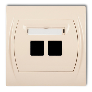 Gniazdo multimedialne podwójne bez modułu standard Keystone Karlik seria LOGO 1LGM-2P kolor beżowy