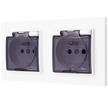 Dwa gniazda hermetyczne karlik mini kolor biały 19