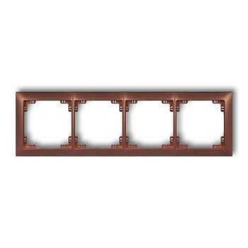 Ramka uniwersalna poczwórna z tworzywa DECO Soft Karlik seria DECO 9DRSO-4 kolor brązowy metalik