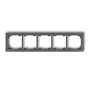 Ramka uniwersalna pięciokrotna z tworzywa Karlik seria DECO 11DR-5 kolor grafitowy