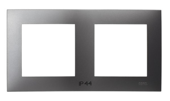 Ramka podwójna do łączników IP-44 seria SZAFIR kolor Szary mat symbol RH-2Z/70