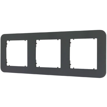 Ramka uniwersalna potrójna zaokrąglona z tworzywa Karlik seria MINI 28MRTZ-3 kolor grafitowy mat