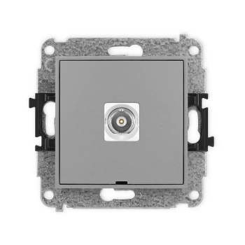 Mechanizm gniazda pojedynczego BNC, bez pola opisowego Karlik seria ICON 27IGBNCBO-1 kolor szary mat