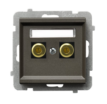 Gniazdo głośnikowe pojedyncze seria SONATA kolor Czekoladowy metalik symbol GGN-1R/m/40