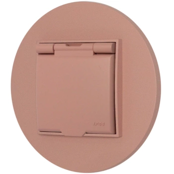 Gniazdo hermetyczne z ramką okrągłą seria MINI kolor łososiowy