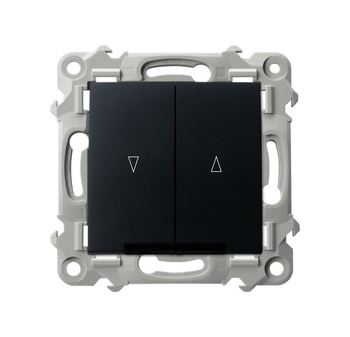 Łącznik żaluzjowy z podświetleniem niebieskim z blokadą mechaniczną seria SZAFIR kolor Czarny metalik symbol ŁP-7ZBS/m/33