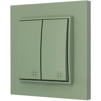 Włącznik krzyżowy podwójny z ramką prostą seria MINI kolor szałwiowy