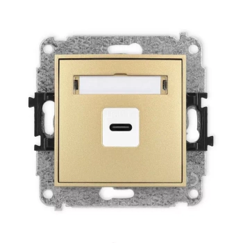Mechanizm gniazda pojedynczego 1xUSB C-C Karlik seria MINI 29MGUSB-7 kolor złoty