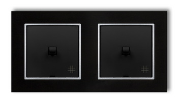 Włącznik światła Dwa krzyżowe usa kolor czarny mat/srebrny