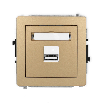 Mechanizm ładowarki USB pojedynczej USB A, 10W max., 5V, 2A Karlik seria DECO 8DCUSB-3 kolor złoty metalik