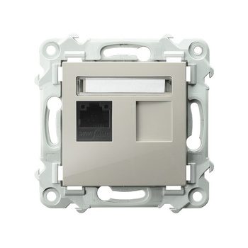Gniazdo komputerowe pojedyncze, kat. 5e MMC seria SZAFIR kolor Kaszmirowy beż symbol GPK-1Z/K/m/83