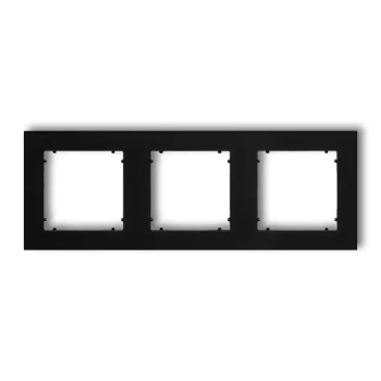 Ramka uniwersalna potrójna kwadratowa z tworzywa Karlik seria MINI 12MR-3 kolor czarny mat