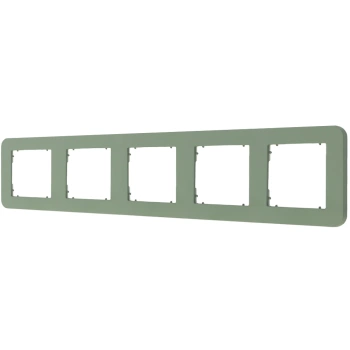 Ramka uniwersalna pięciokrotna zaokrąglona z tworzywa Karlik seria MINI 61MRTZ-5 kolor szałwiowy