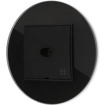 Włącznik krzyżowy w stylu USA ramka okrągła efekt szkła seria ICON kolor czarny