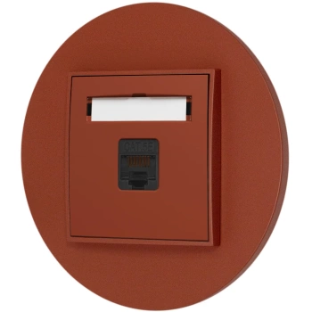 Gniazdo internetowe rj45 1x z ramką okrągłą seria MINI kolor terakota