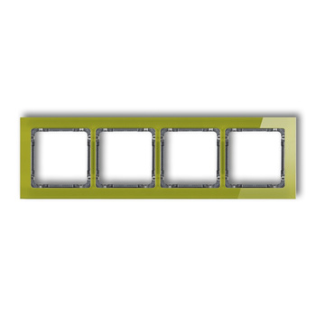 Ramka uniwersalna poczwórna - efekt szkła ramka zielona; spód grafitowy Karlik seria DECO 2-11-DRS-4 kolor zielony