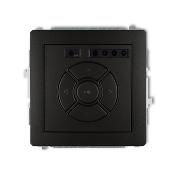 Mechanizm elektronicznego sterownika roletowego sterowanie lokalne i pilotem Karlik seria DECO 12DSR-2 kolor czarny mat