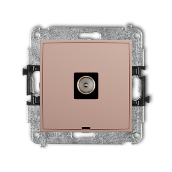 Mechanizm gniazda antenowego pojedynczego TV, bez pola opisowego Karlik seria MINI 62MGTVBO-1 kolor łososiowy