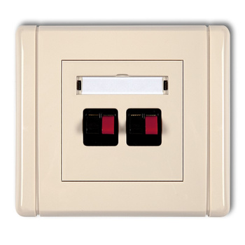 Gniazdo głośnikowe podwójne Karlik seria FLEXI 1FGG-2 kolor beżowy