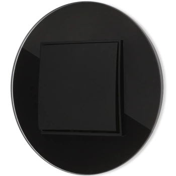 Włącznik pojedynczy z ramką okrągłą efekt szkła seria ICON kolor czarny