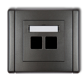 Gniazdo multimedialne podwójne bez modułu standard Keystone Karlik seria FLEXI 11FGM-2P kolor grafitowy