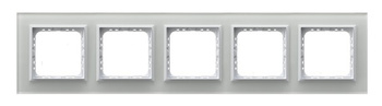 Ramka pięciokrotna seria SONATA kolor Białe szkło symbol R-5RGC/31/00
