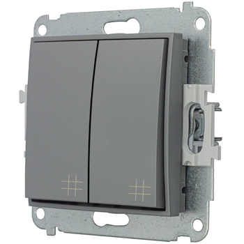 Mechanizm łącznika podwójnego krzyżowego Karlik seria MINI 27MWP-66 kolor szary mat