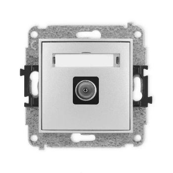 Mechanizm gniazda antenowego pojedynczego TV Karlik seria MINI 7MGTV-1 kolor srebrny metalik