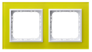 Ramka podwójna seria SONATA kolor Limonka szkło symbol R-2RGC/60/00