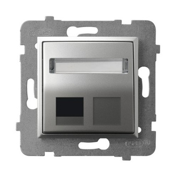 Obudowa gniazda pojedynczego typu Keystone skośna seria ARIA kolor Srebro symbol GPK-1US/p/18