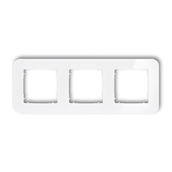 Ramka uniwersalna potrójna zaokrąglona - efekt szkła ramka: biała spód: biały Karlik seria ICON 0-0-IRSZ-3 kolor biały