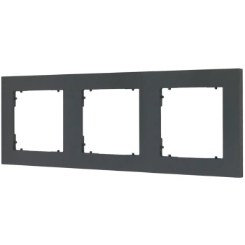 Ramka uniwersalna potrójna kwadratowa z tworzywa Karlik seria MINI 28MR-3 kolor grafitowy mat