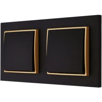 Włącznik światła Dwa pojedyncze karlik mini kolor czarny mat/złoty